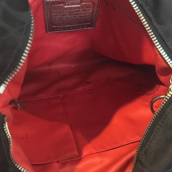 Coach, Poppy Daisy, black signature tote, red lining large - Picture 14 of 16